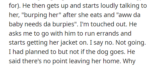 AITA for refusing to contact him because he won't leave his dog at home 