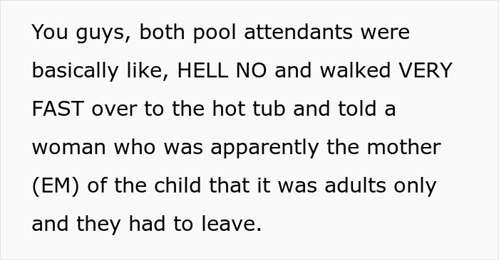 Mom thinks "Adults Only" Does Not Apply To His Children, Removed By Resort Pool Staff