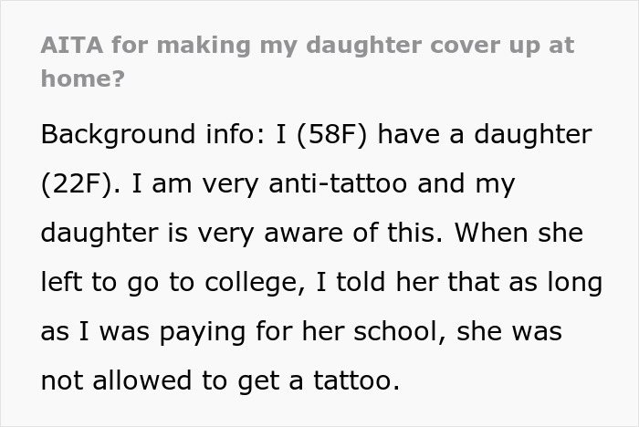 Mom Can't Cope With Son's Tattoo, Gives Him Ultimatum If She Wants To Continue Living With Him