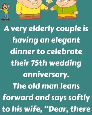 A very elderly couple is having an elegant dinner