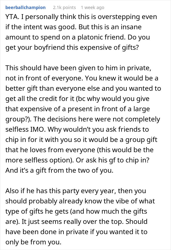 Woman Buys Man's Best Friend $2,500 Gift, Wonders If He's A Jerk For Dominating His Girlfriend