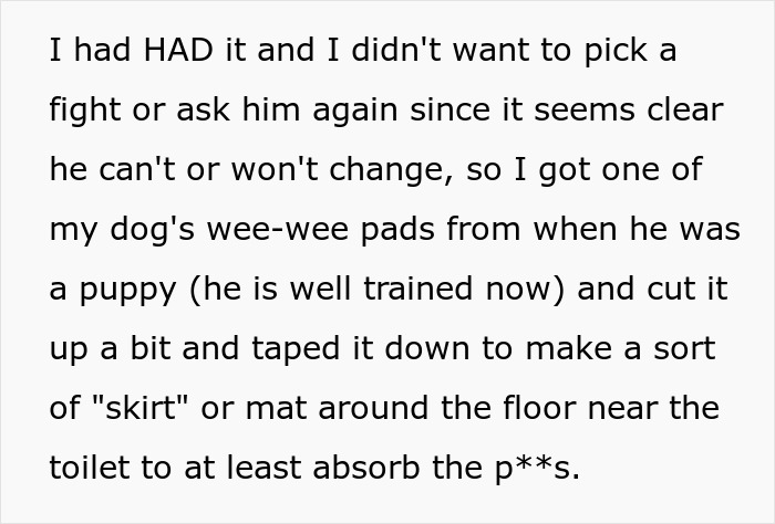 Woman Asks If She's A Jerk For Using Dog Wee-Wee Pads In The Bathroom, Because Her Boyfriend Has Bad Intentions