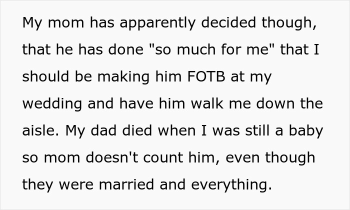 Mom Gets Angry When Daughter Refuses Stepdad to Walk Her Down the Aisle