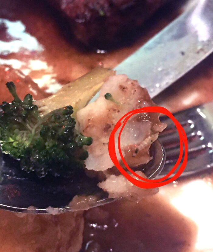 I Saw A Worm Or Worm.  Served To Me At The Santa Fe Hotel & Casino In The Grand Cafe 