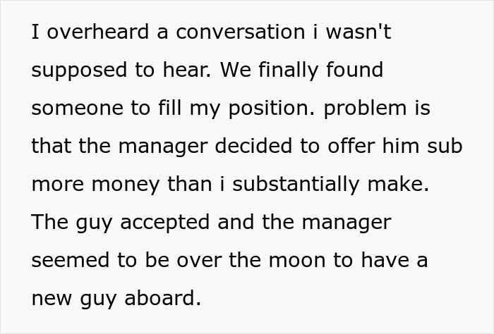 Employee Ruins Manager's Day By Quitting After Finding Out New Hire Will Make More Than Him