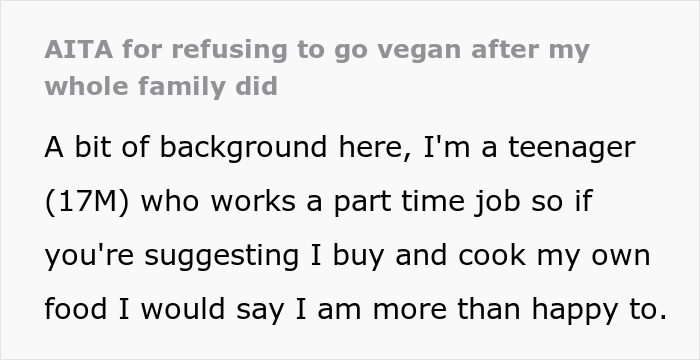Guy Refuses To Go Vegan Like Whole Family, Hates It
