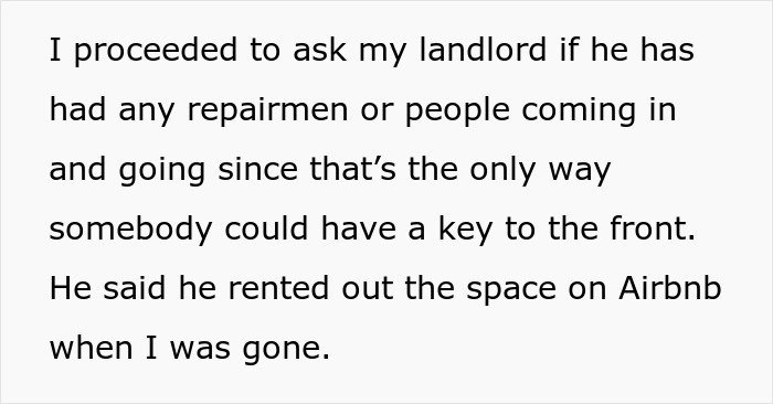Tenant Thinks Their Stuff Was Stolen While on Vacation, Finds Landlord Airbnbs Their Home