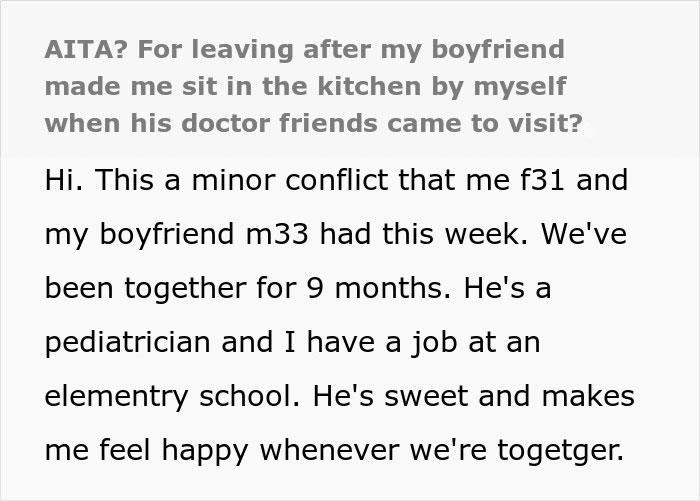 BF Keeps GF In Kitchen When His Friends Come Over, Gets Angry When She Leaves And They See Her
