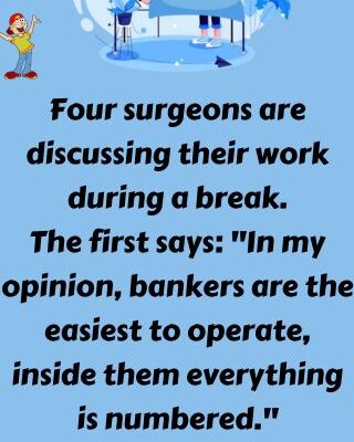 Four surgeons are discussing their work