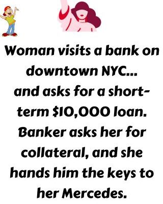 Woman visits a bank on downtown NYC