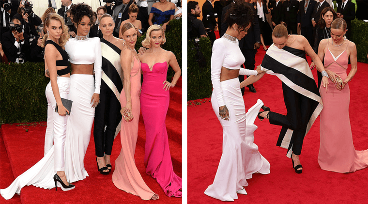 Everyone Had to Navigate Around Rihanna's Long Dress