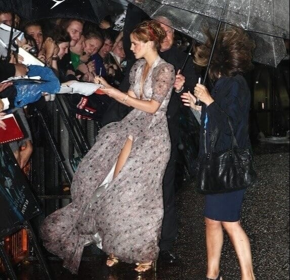 Emma Watson Dress Got Caught In A Gust Of Wind