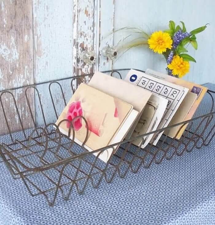 Turn A Dish Rack Into A Mail Organizer