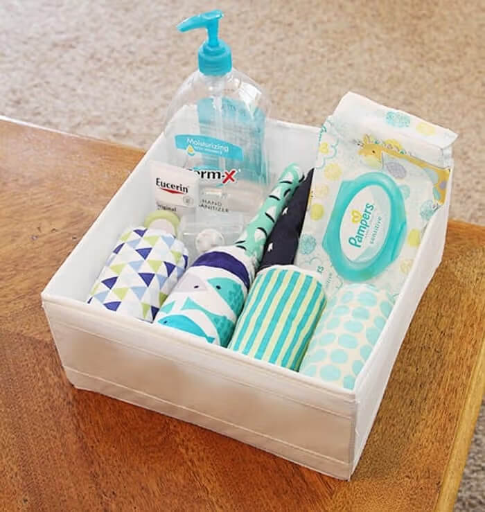 Turn A Box Organizer Into A Baby Station