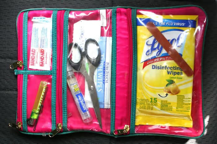 Turn A Makeup Bag Into A First Aid Kit