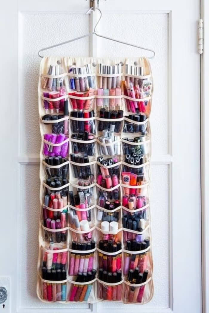 Organize Makeup With A Shoe Holder