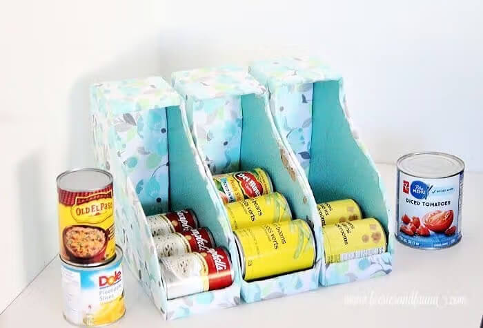 Keep Cans Organized With File Holders