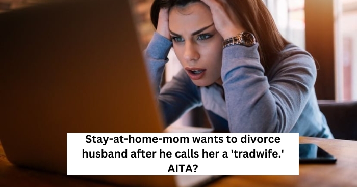 Stay-at-home-mom wants to divorce husband after he calls her a 'tradwife.' AITA?