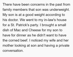 'AITA for leaving without my wife after she tried making my son eat