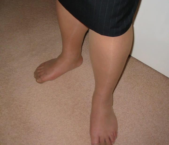 Tan, Shiny Pantyhose