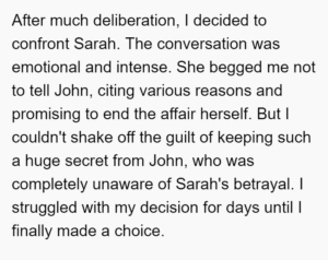 "AITA for exposing my best friend's secret affair?"