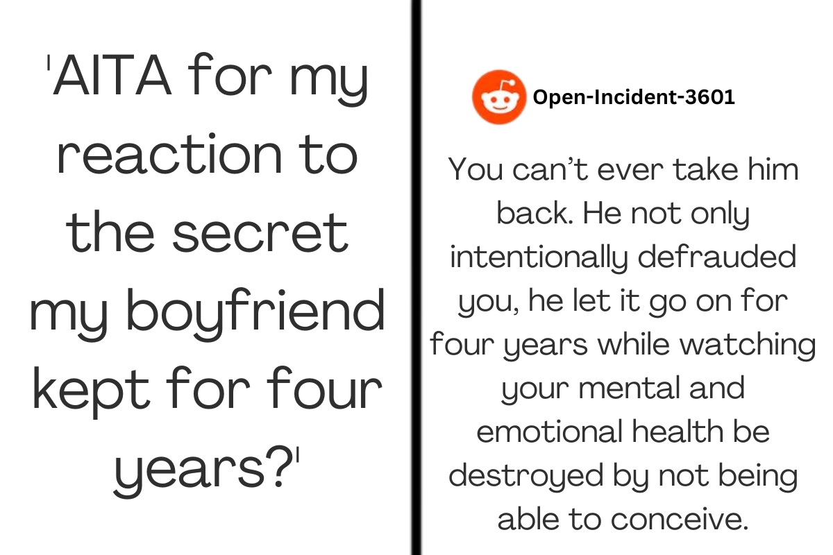 'AITA for my reaction to the secret my boyfriend kept for four years?'