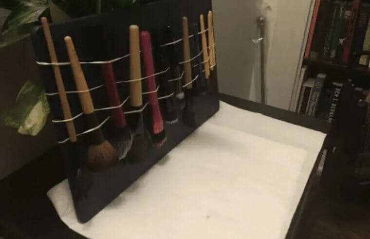 Always Dry Makeup Brushes Upside Down