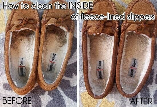 Soak Fleece-Lined Slippers in Dish Soap Solution