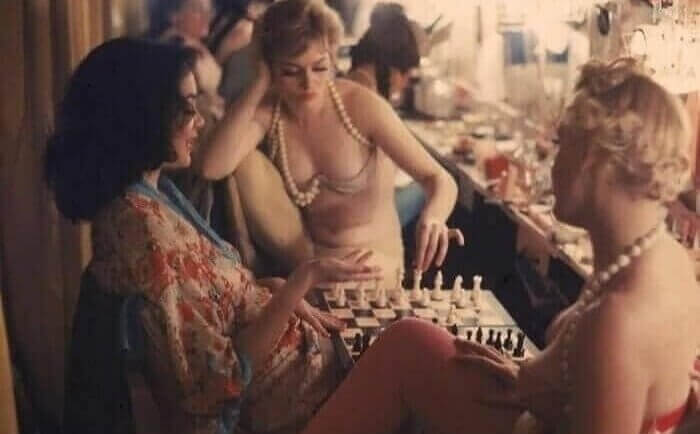 Showgirls Hanging Out Backstage in the 1950s