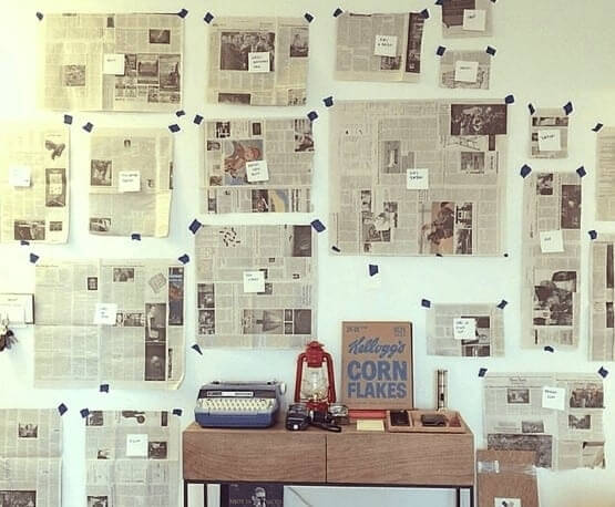 Plan Out Your Gallery Wall With Newspapers