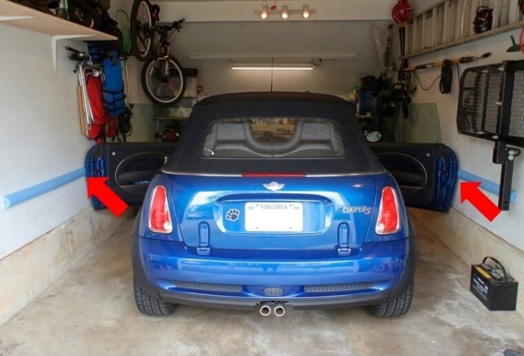 Use A Pool Noodle To Avoid Bumping Your Car Door In The Garage