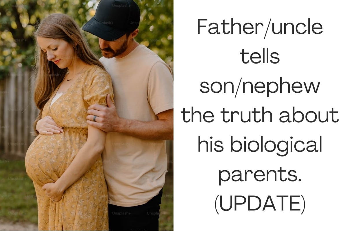 Father/uncle tells son/nephew the truth about his biological parents. (UPDATE)