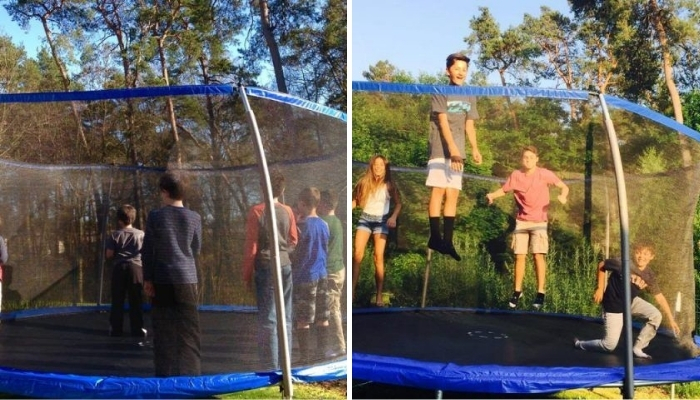 Boys Jumping On Trampoline Instantly Freeze, Heard Unmistakable Sound