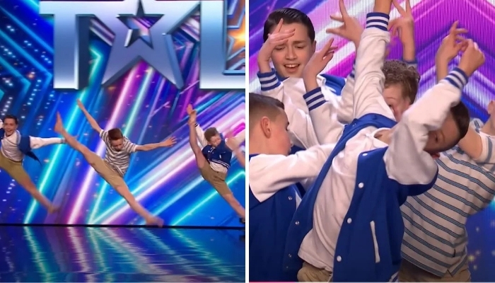 5 schoolboys take stage to dance but kid in stripes nabs the spotlight