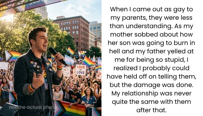 Parents Humiliated Their Gay Son in Front of Family and Friends, So He Took His Revenge at a Public Pride Rally