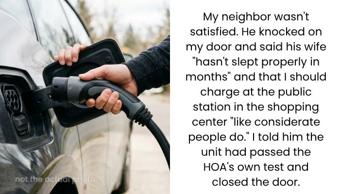 Neighbor Gets Fed Up With Man Charging His Electric Car at Night, Decides to Take Action